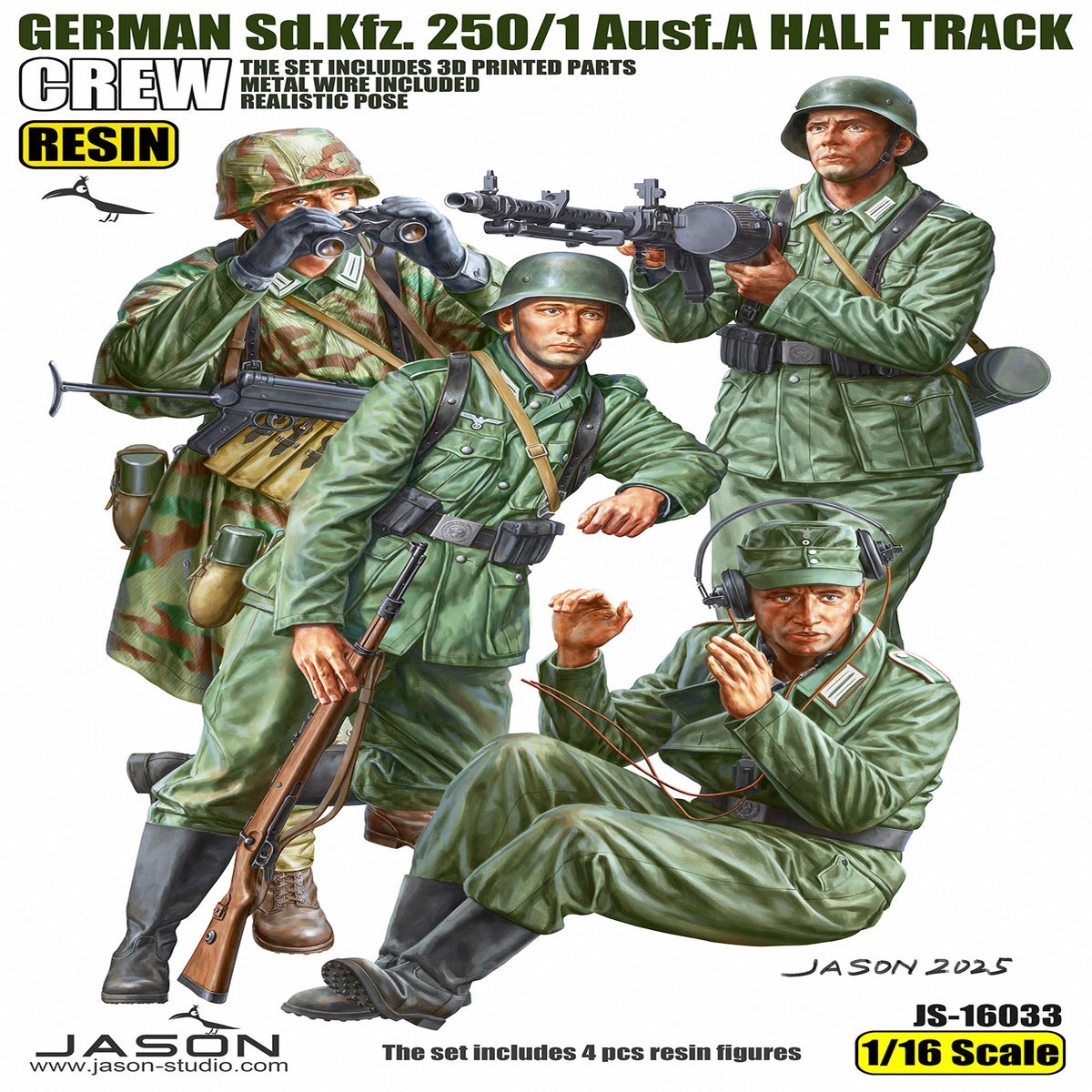 Jason Studios 16033 1/16 German Sd. Kfz. 250/1 Ausf. A. Half Track crew