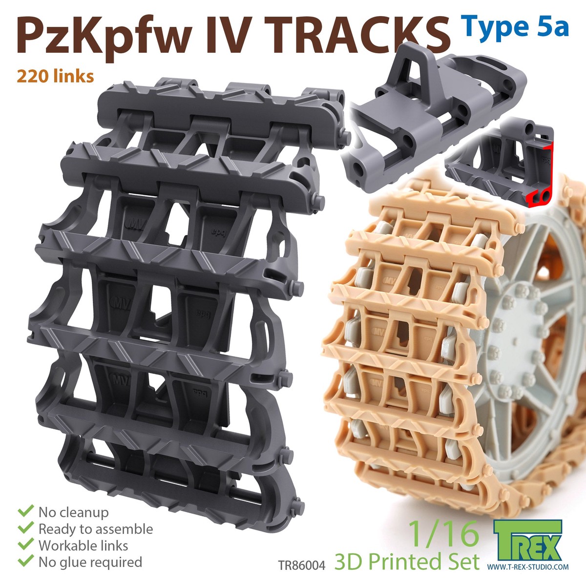 T-Rex 86004 1/16 PzKpfw.III/IV Tracks Type 5a