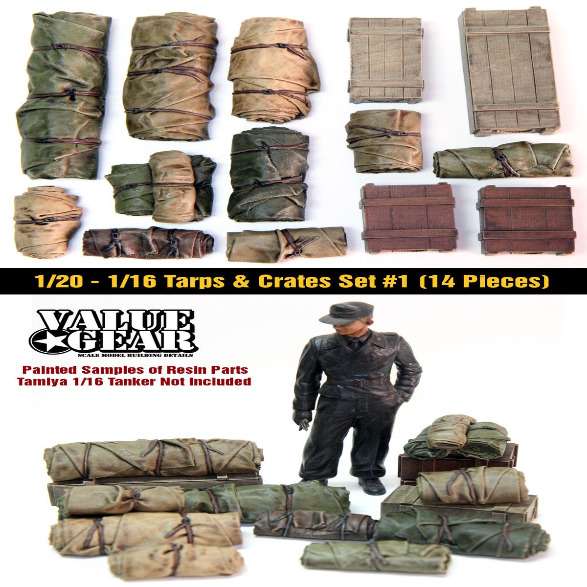 Value Gear 16UTB01 1/16 – Tarp & Crate Set #1 (14 pcs.)