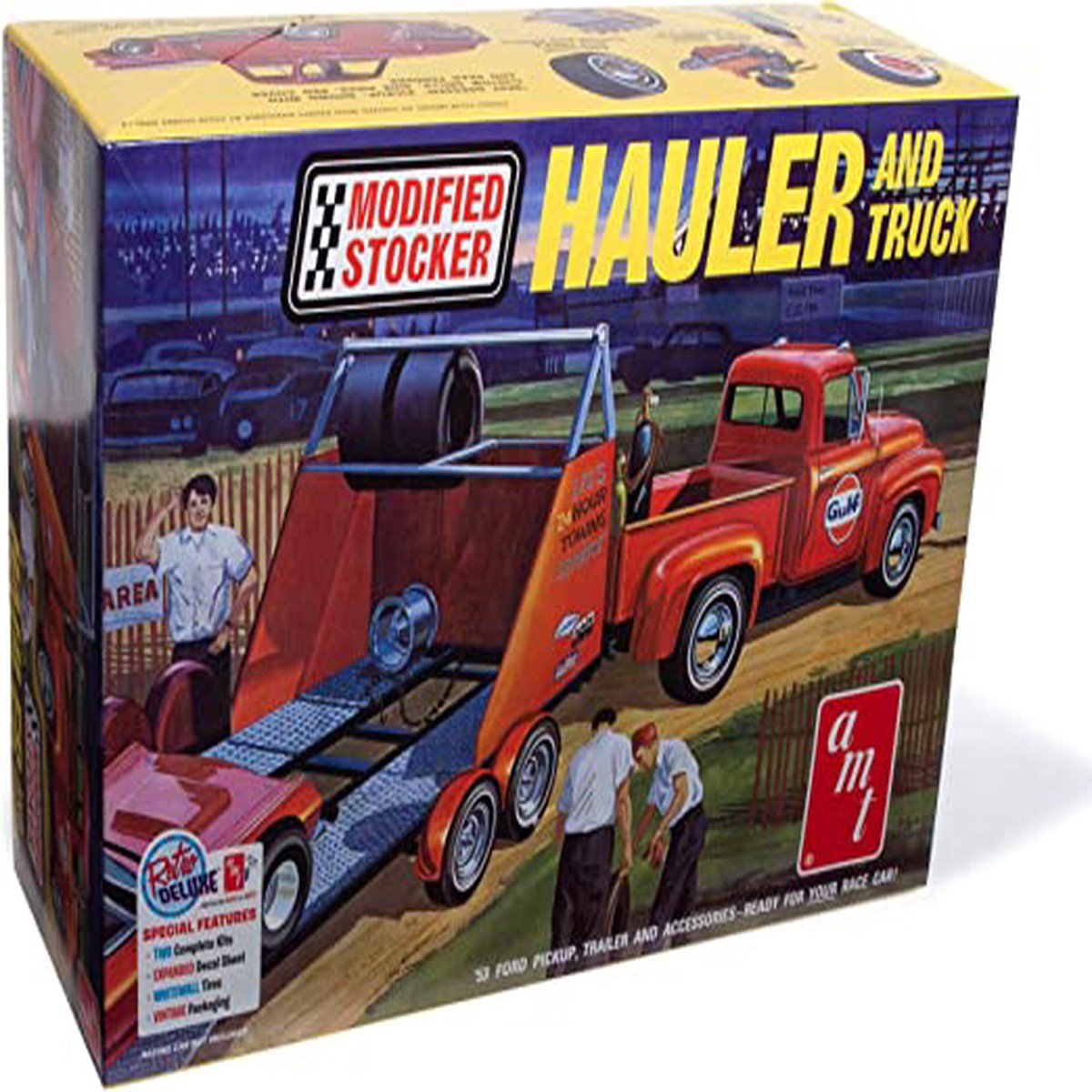 AMT 1310 1/25 1953 Ford Pickup Modified Stocker Hauler Gulf