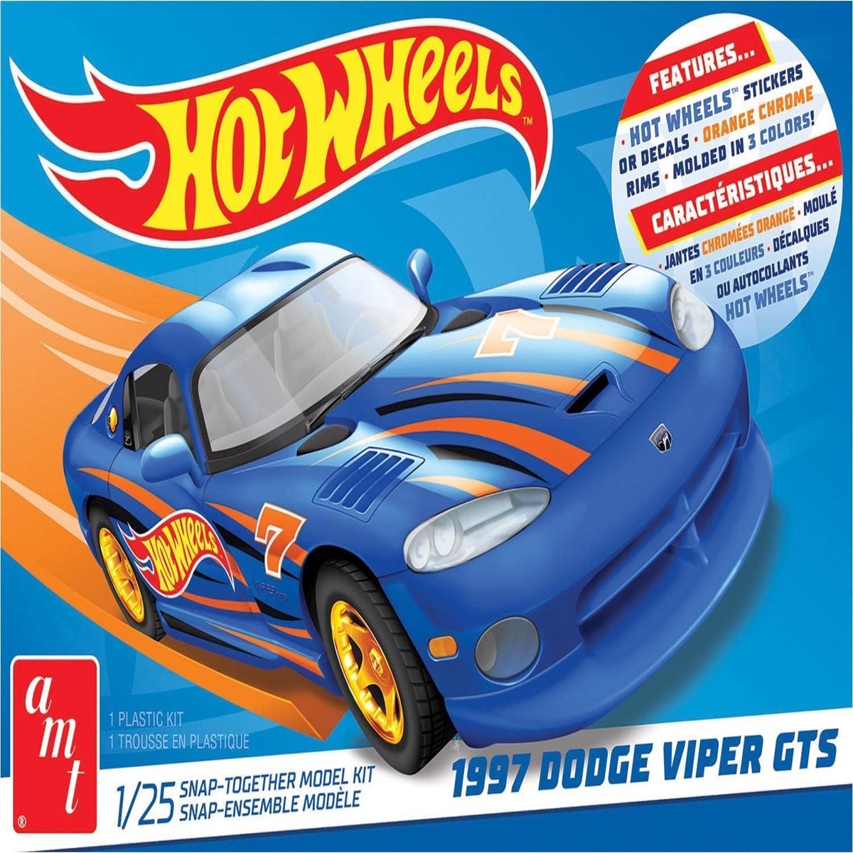 AMT 1349M 1/25 Hot Wheels ’97 Dodge Viper GTS – Snap-Together