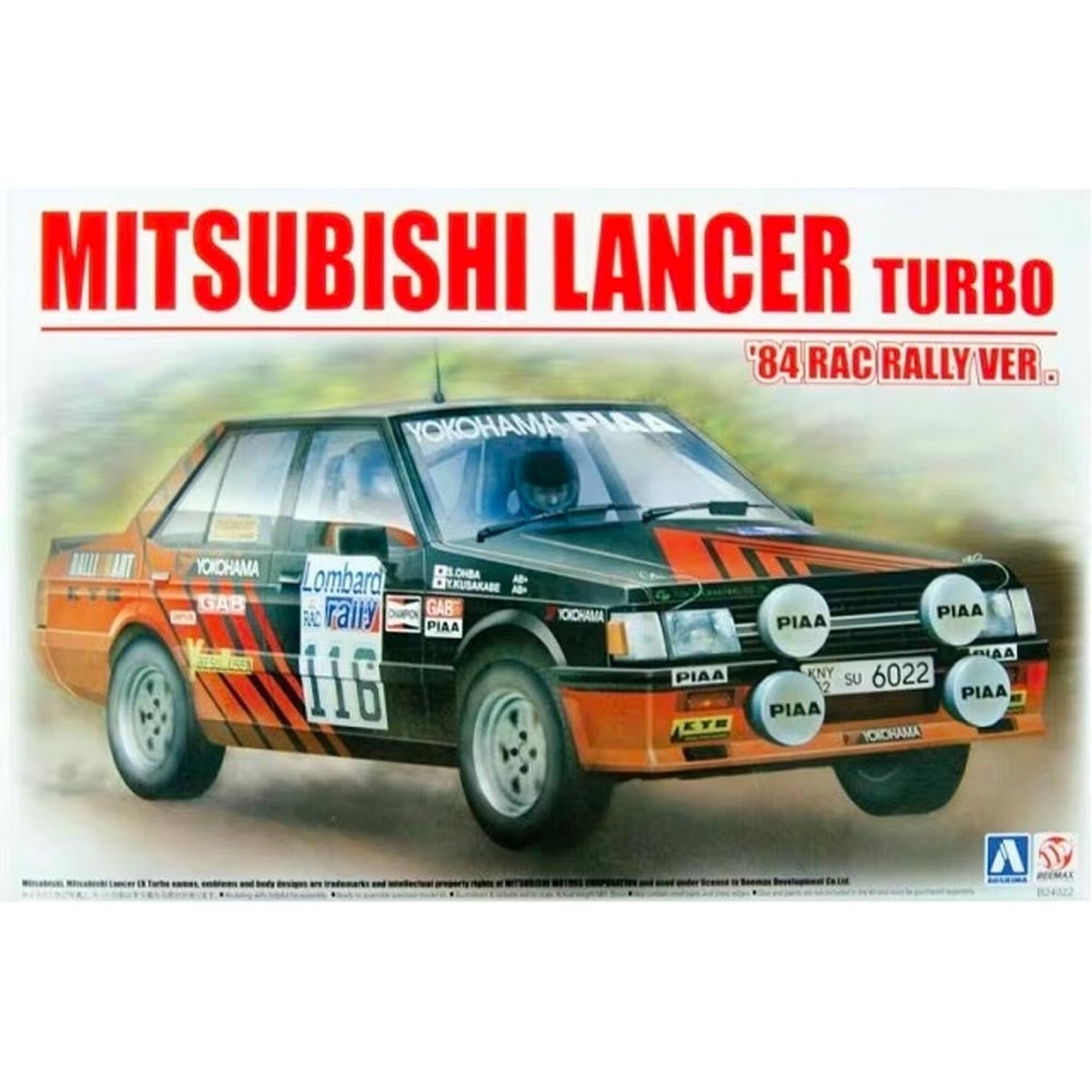 Beemax Model Kits 24022 1:24 Mitsubishi Lancer 2000 Turbo (’84 RAC Rally Ver)