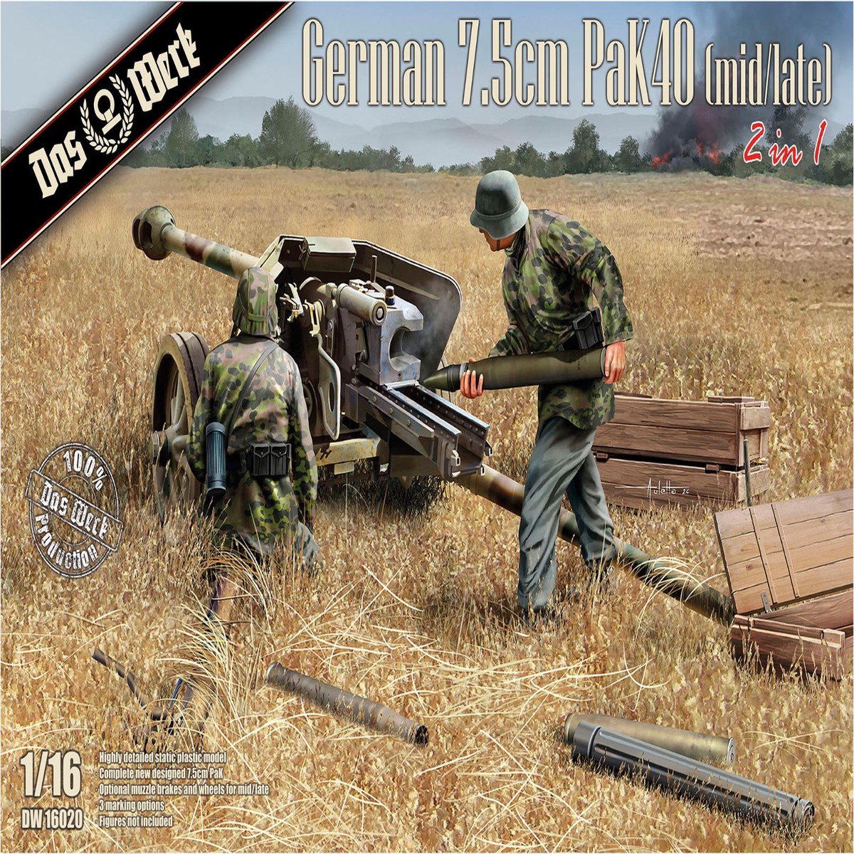 DAS WERK 1/16 16020 GERMAN PAK 40 ANTI TANK GUN
