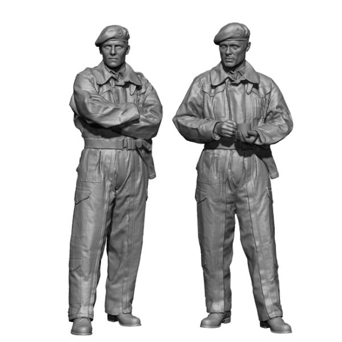 H3 Models 16038 1/16 WW2 British Tank crew set (Resin)- 2 figures