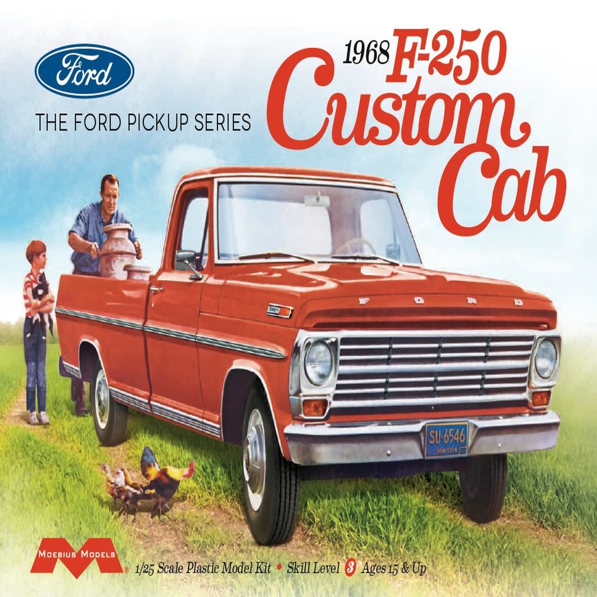 Moebius 2564 1/25 1968 Ford F-250 Custom Cab Pickup Truck