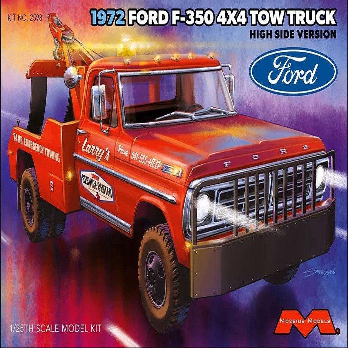 Moebius 2598 1/25 1972 Ford F-350 4X4 High Side Tow Truck