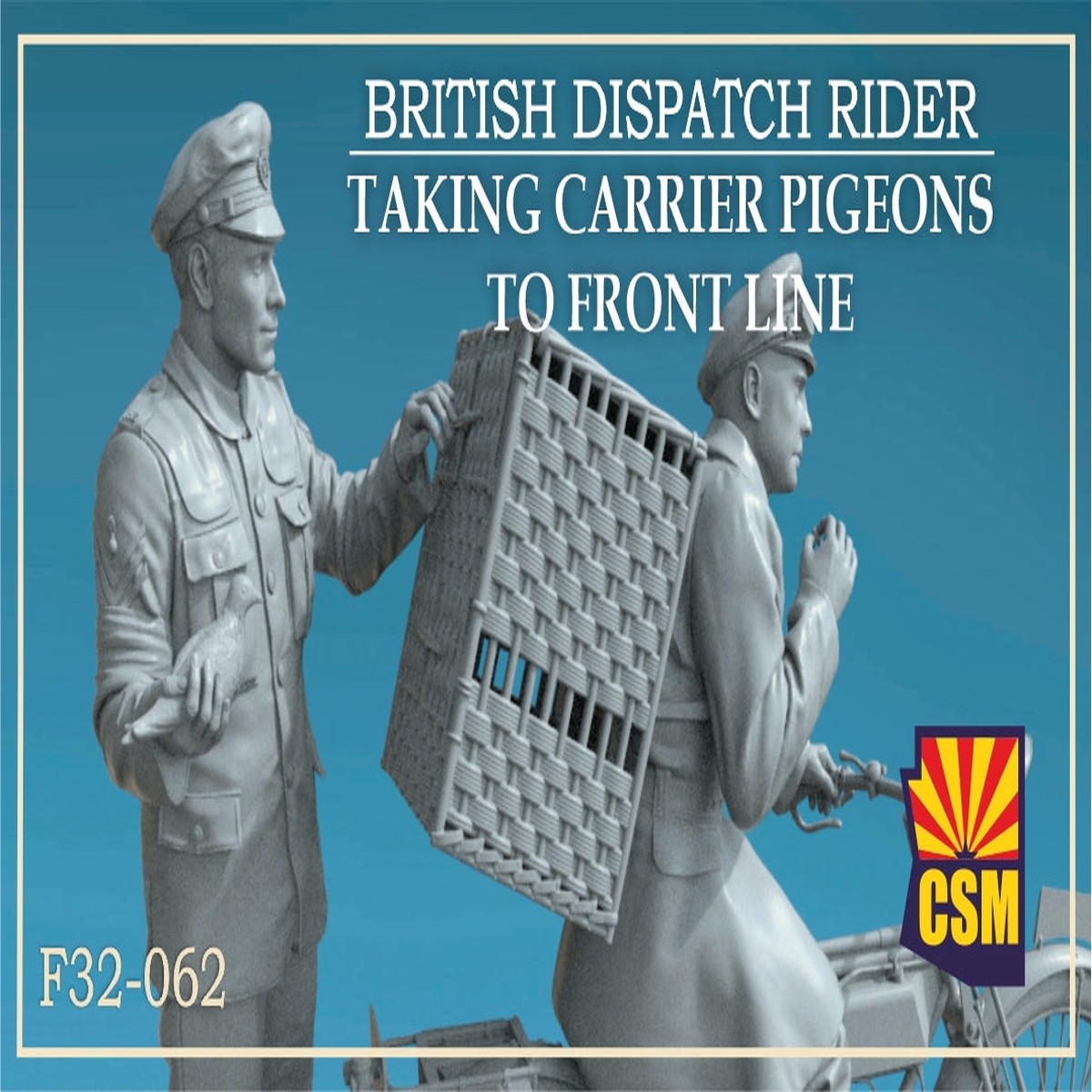 Copper State Models F32062 1/32 British Dispatch Rider taking carrier pigeons to the front line