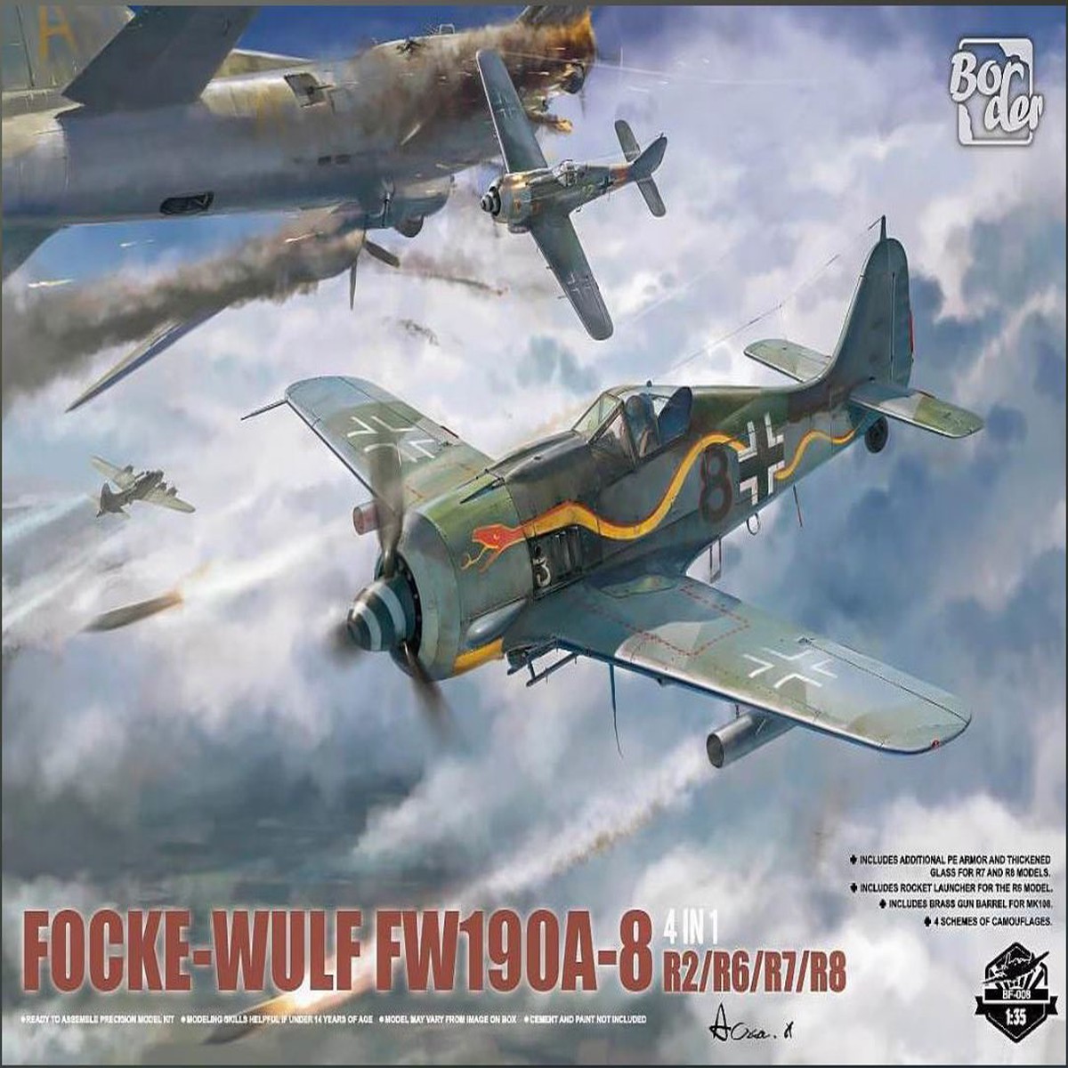 Border Model BF009 1/35 Focke-Wulf FW-190A-8 (R2/R6/R7/R8 4in1)