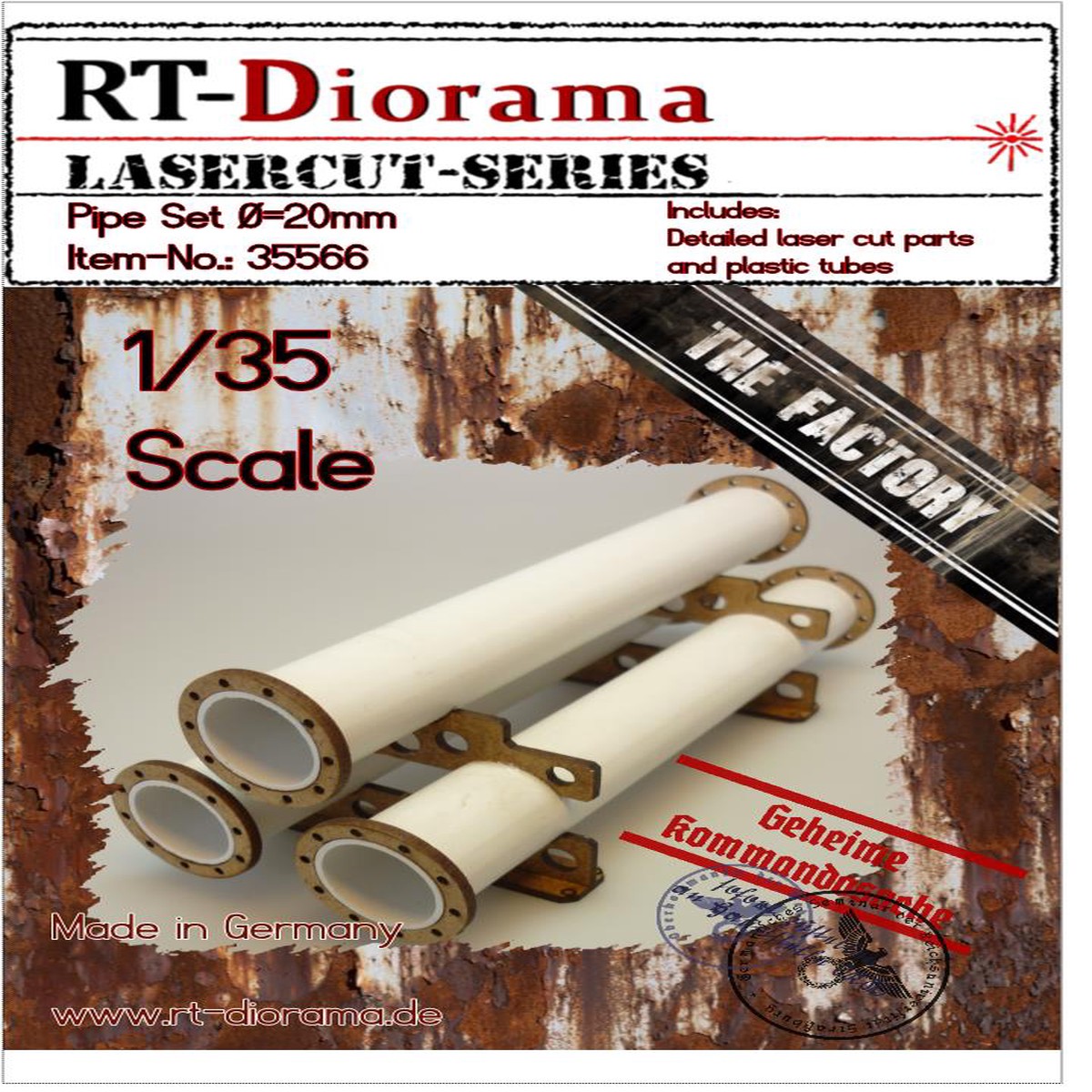 RT DIORAMA 35566 1/35 Pipe Set 20mm (3pcs.)