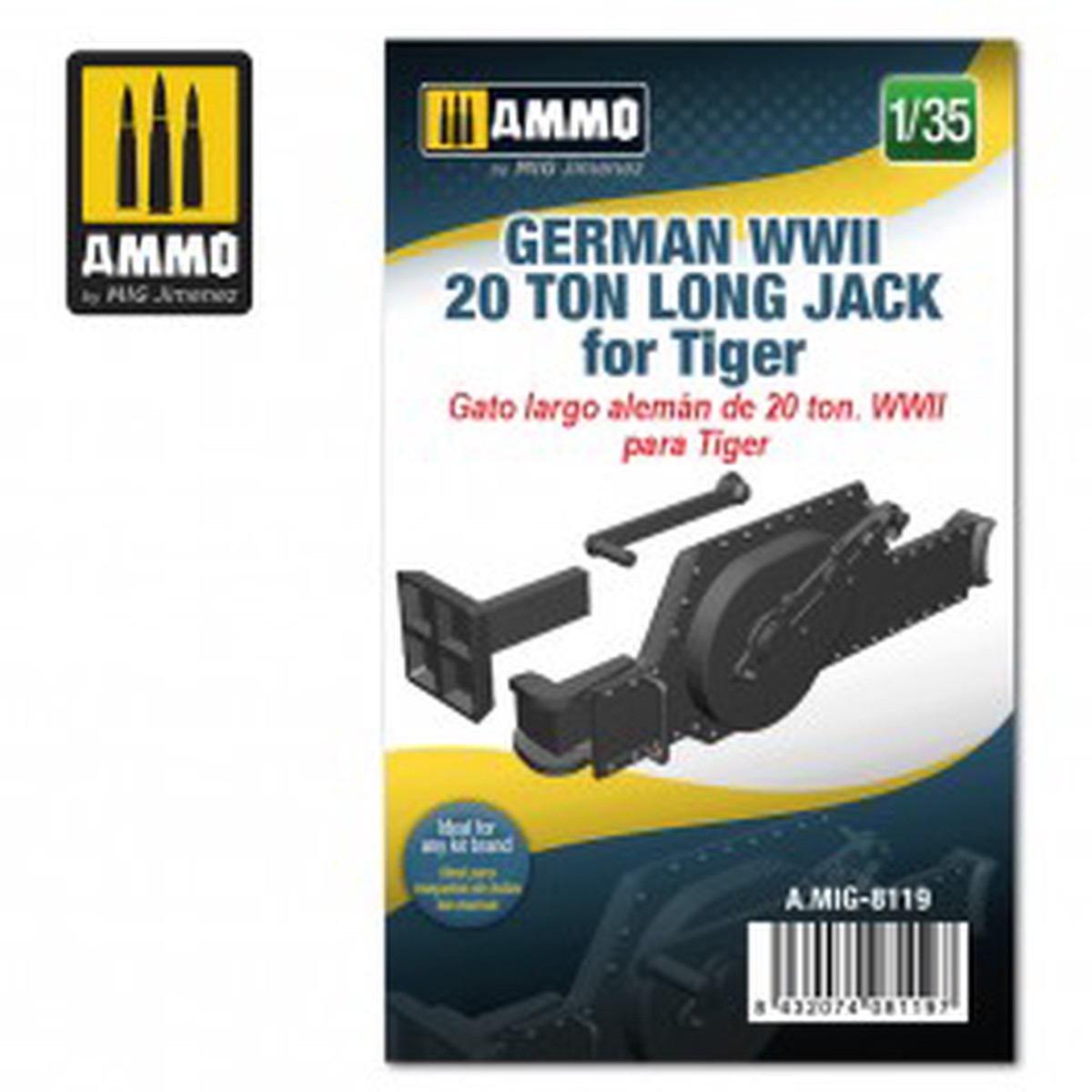 AMMO by Mig German 8119 1/35 WWII 20 Ton Long Jack for Tiger