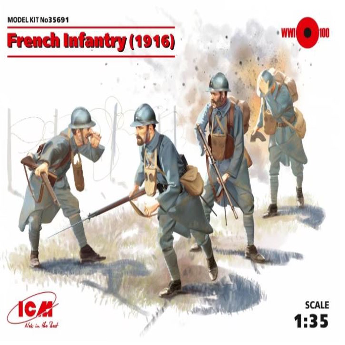 ICM 35691 1/35 WWI French Infantry (1916) – 4 figure set