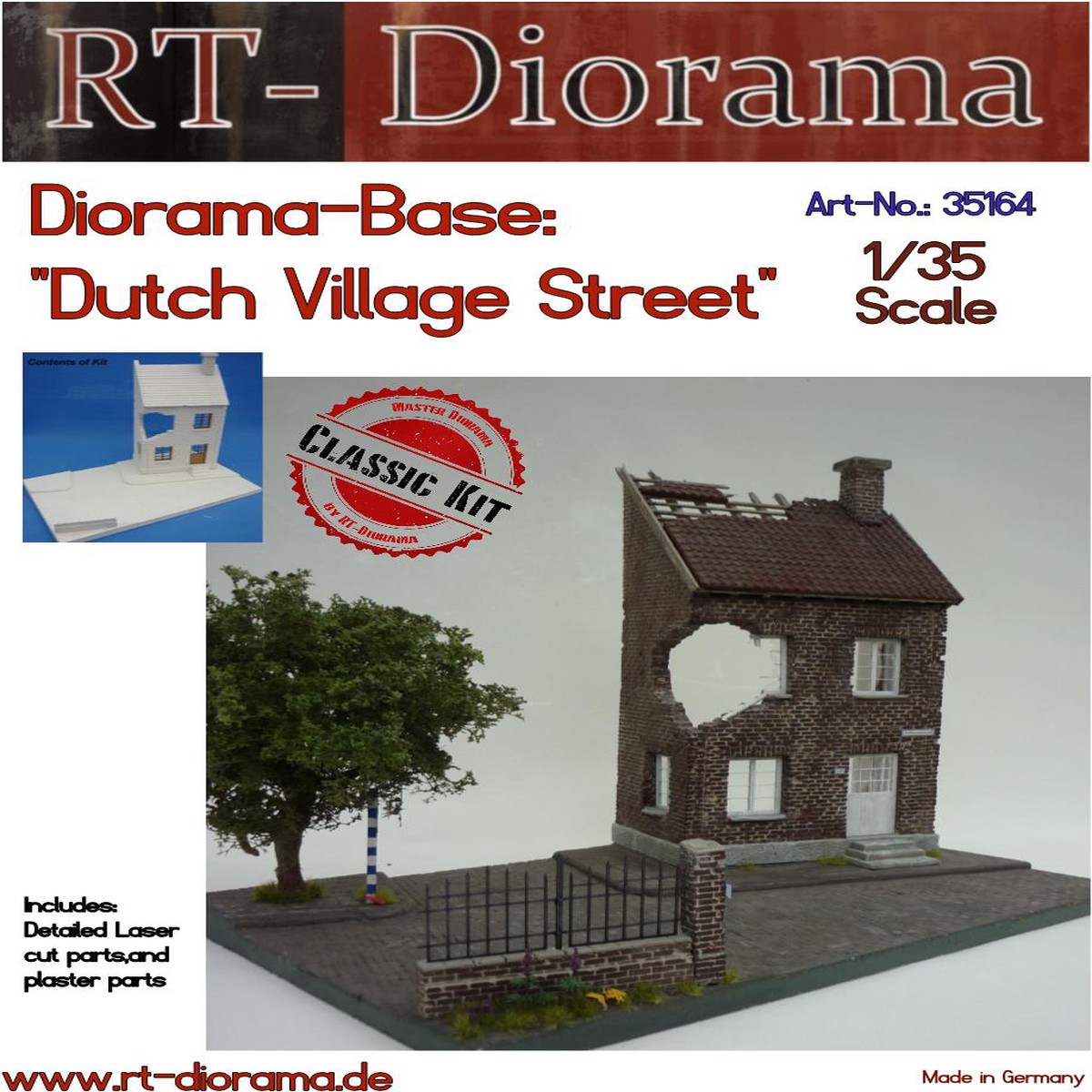 RT DIORAMA 35164 Diorama-Base: “Dutch Village Street” (Upgraded Ceramic Version)