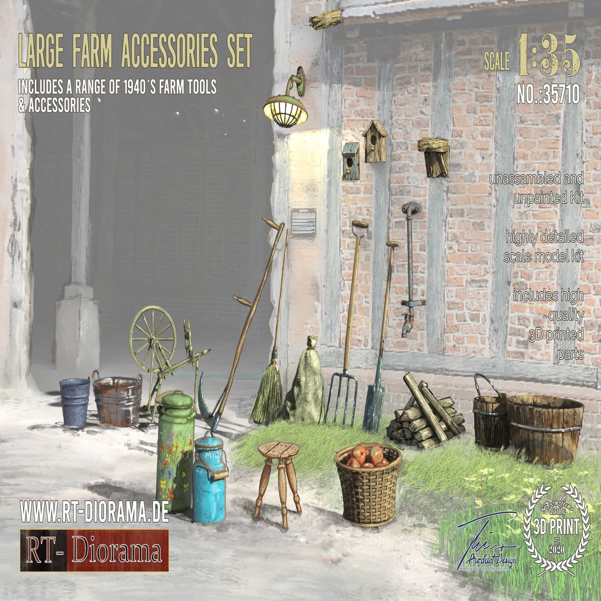 RT DIORAMA 35710 1/35 Large Farm Accessories Set