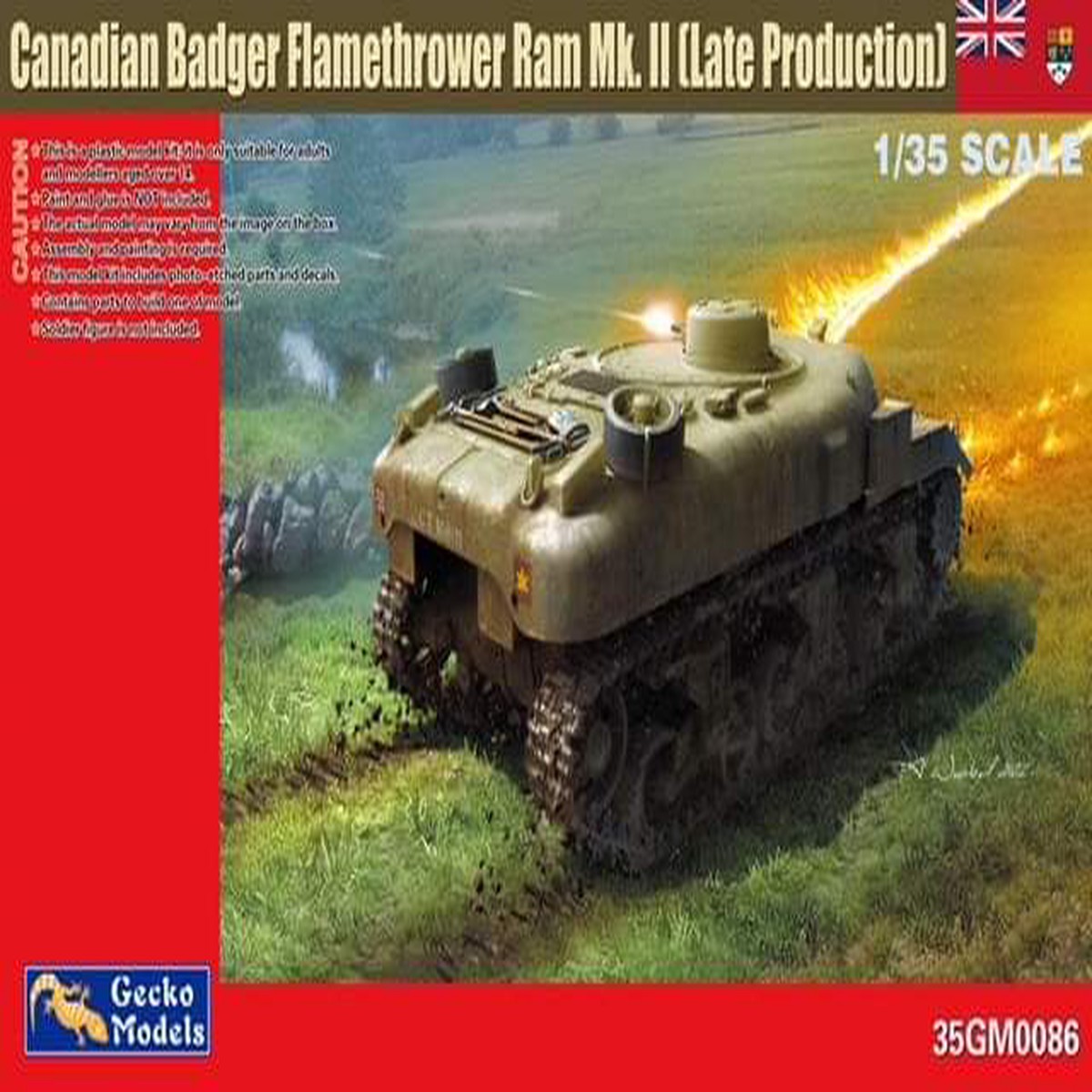 Gecko Models 35GM0086 1/35 Canadian Badger Flamethrower Ram Mk II