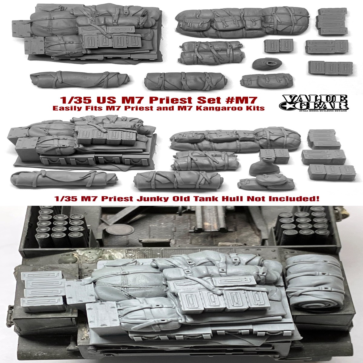 Value Gear VG-M7A 1/35 M7 Priest Stowage Set – US Army (for any kit)