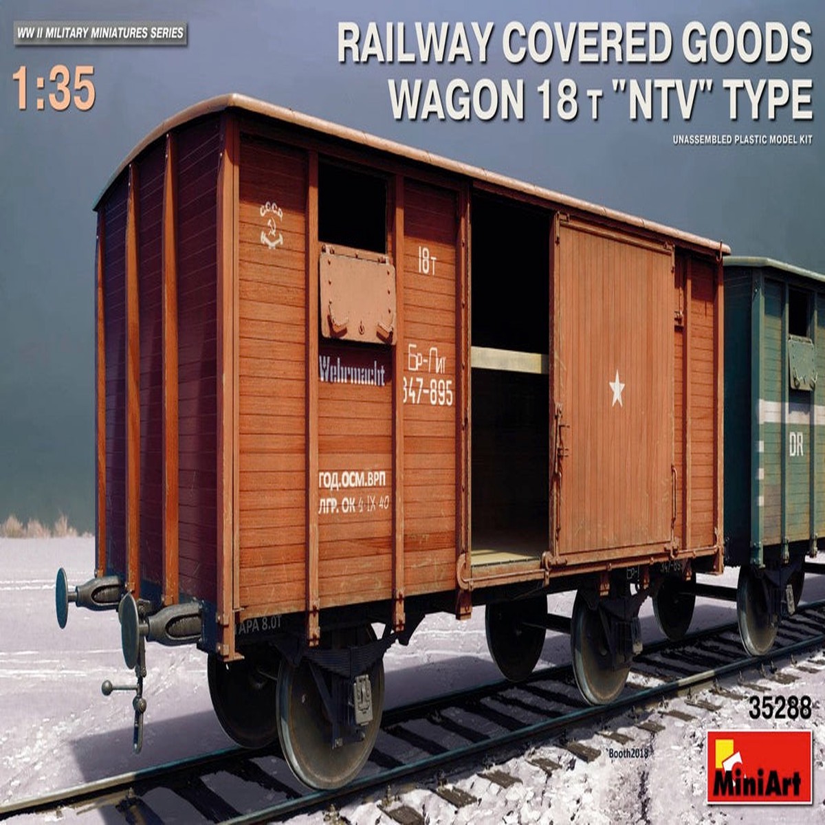 MiniArt 35288 1/35 Railway Covered Goods Wagon 18T “NTV” Type