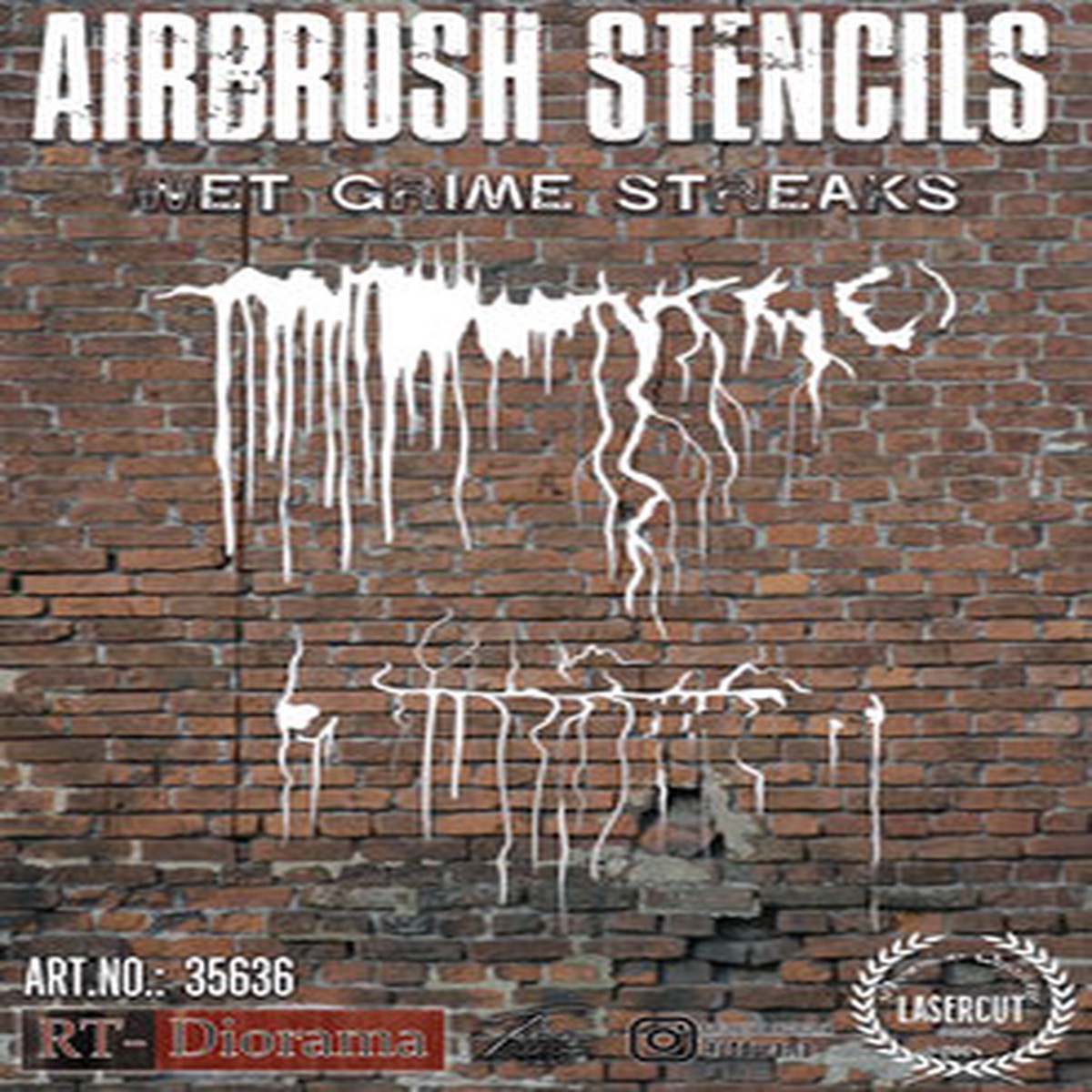 RT DIORAMA 35636 1/35 Airbrush Stencils – Wet Grime Streaks
