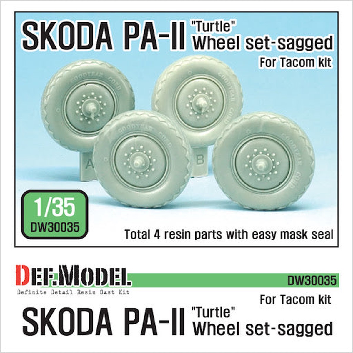 Def Model DW30035 1/35 WW2 Czech Skoda PA-II “Turtle” Wheel set