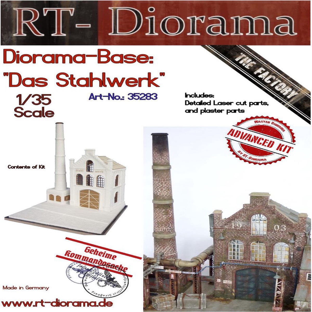 RT DIORAMA 35283 1/35 Diorama-Base: “Das Stahlwerk” (Upgraded Ceramic Version)