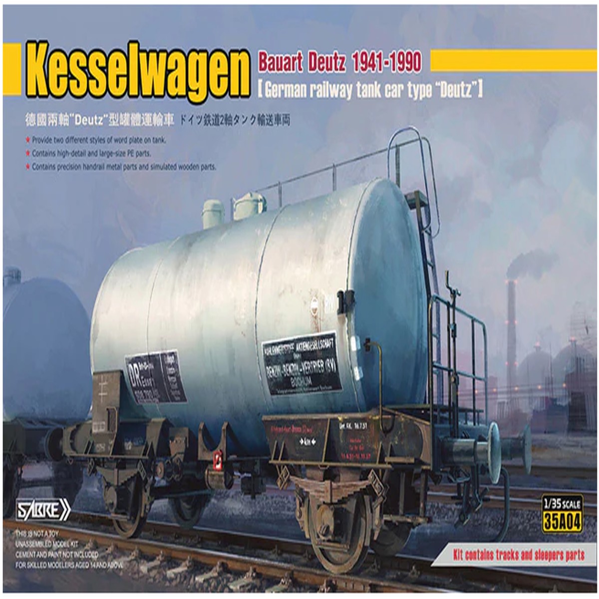 Sabre 35A04 1/35 German Railway Tank Car Kesselwagen Bauart Deutz 1941-1990