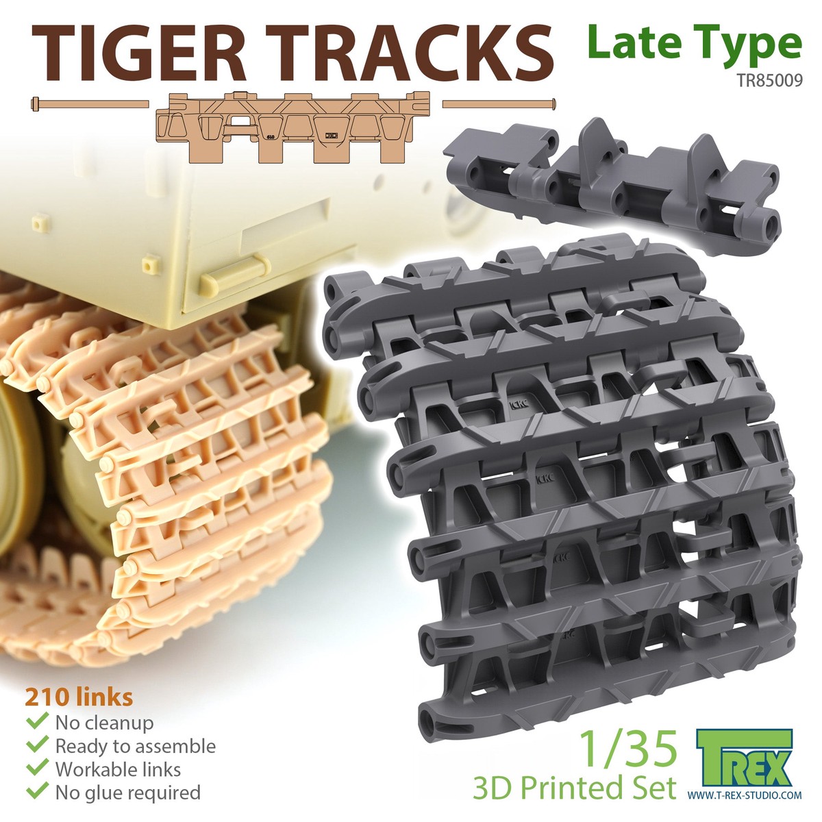 T-Rex 85009 1/35 Tiger Tracks – Late Type