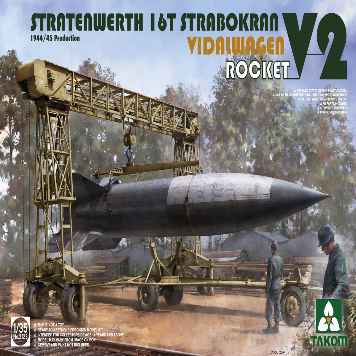 Takom 2123 1/35 Stratenwerth 16t Strabokran 44/45 + V2 +Vidalwagen
