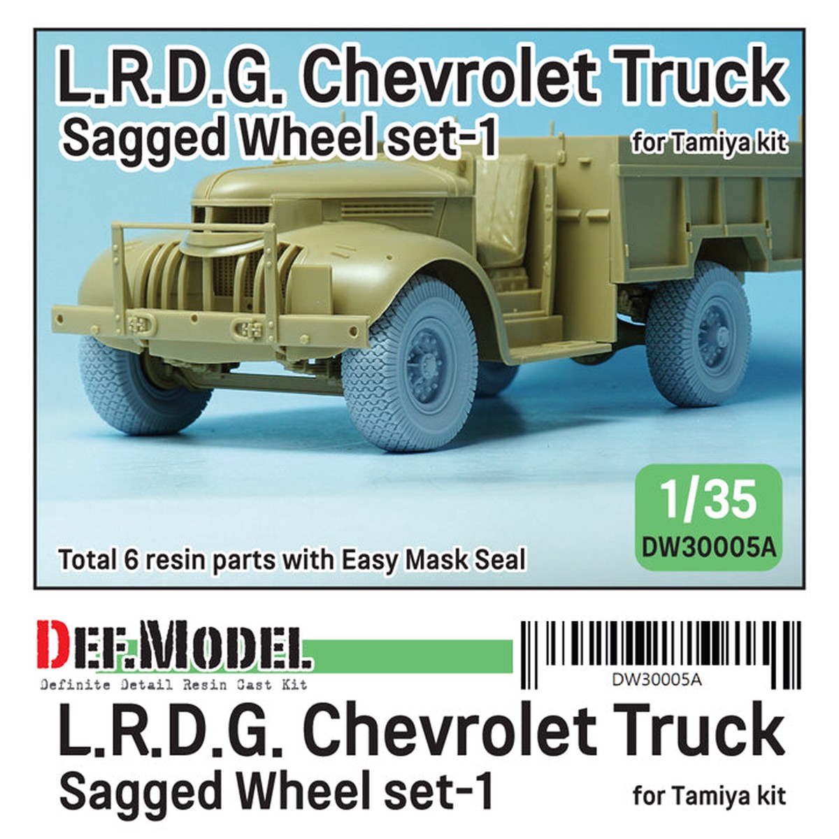 Def Model DW30005A 1/35 British L.R.D.G. Chevrolet Truck Sagged Wheel Set (1) for Tamiya 1/35