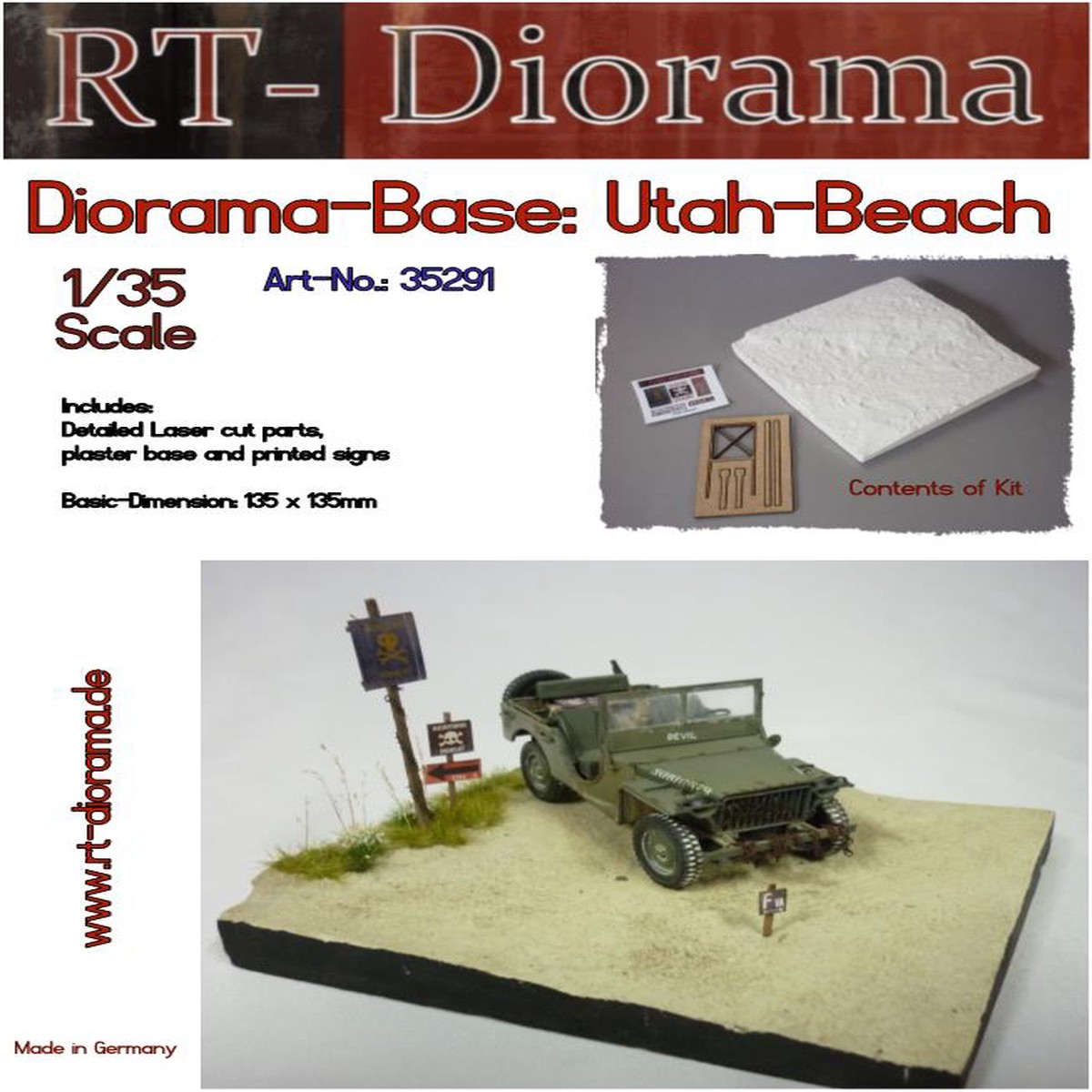 RT DIORAMA 35291 1/35 Diorama-Base: “Utah beach” (Upgraded Ceramic Version)