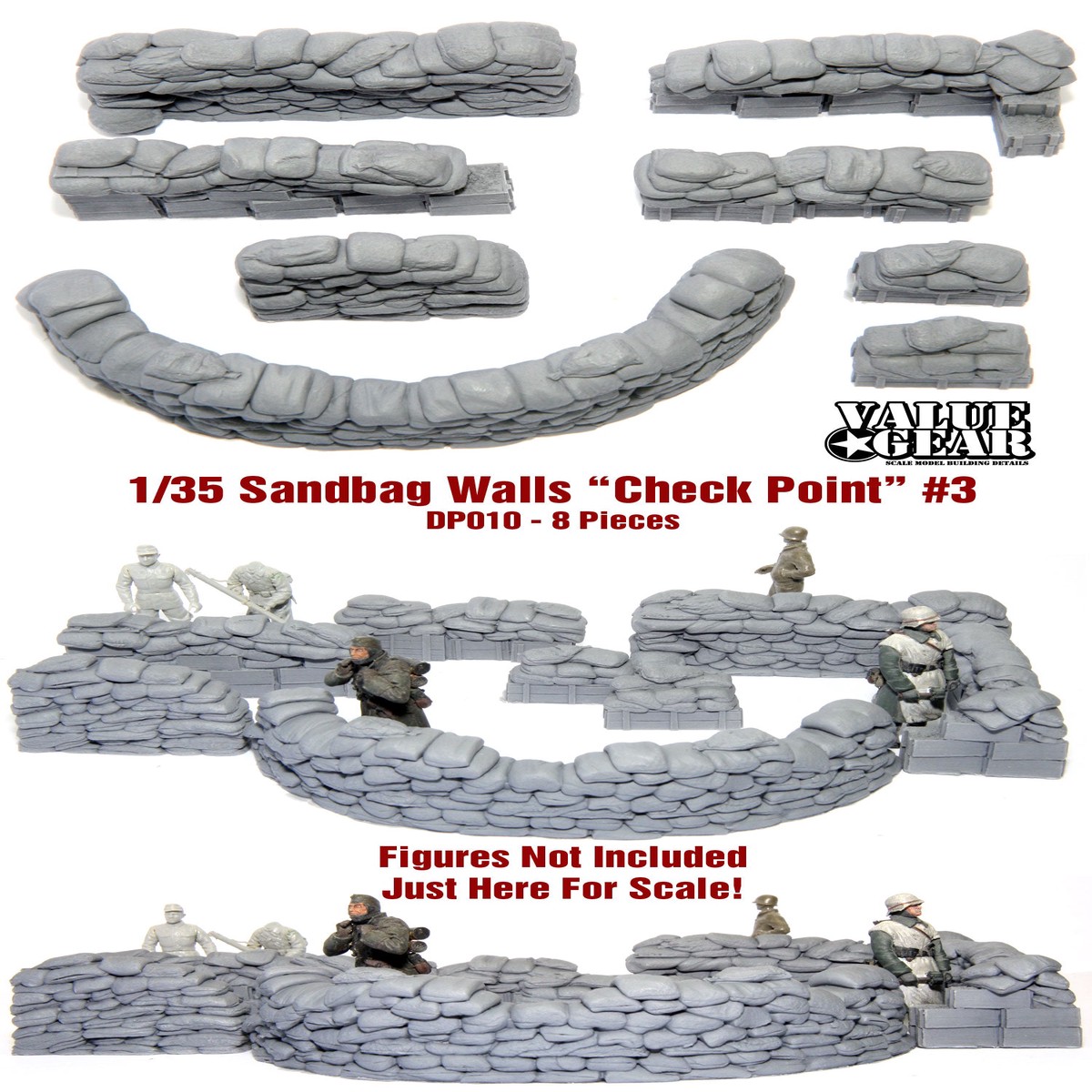 Value Gear DP010 1/35 Configurable Sandbag Walls & Crates “Checkpoint #3” ( 8 pcs. )