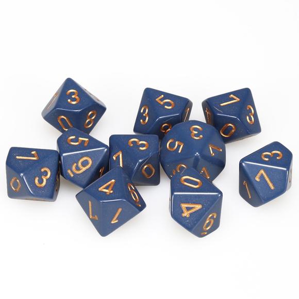 Chessex Dusty Blue/Copper 10ct D10 Set (25226) - 25226 D10 OP Dusty Blue/Copper