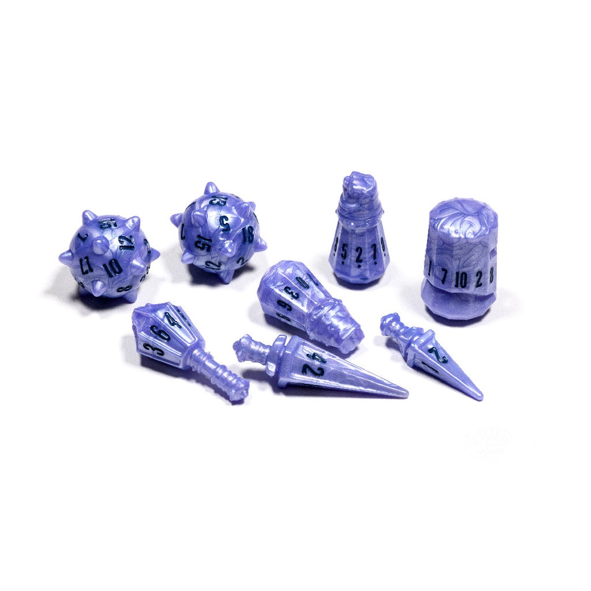 PolyHero Warrior 8 Dice Set Ghost Knight - PolyHero Warrior Ghost Knight