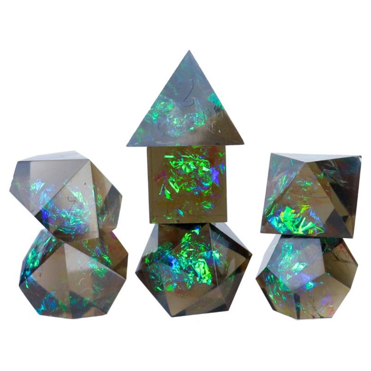 Sirus Dice 7ct Polyhedral Dice Set Cloak & Dagger Black - 7-set Cloak & Dagger Black