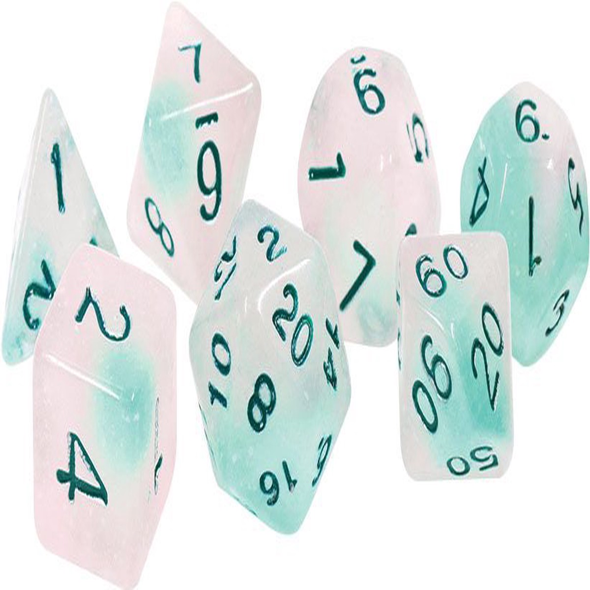 Sirius Dice 7ct Polyhedral Dice Set Frosted Glowworm - 7ct Frosted Glowworm