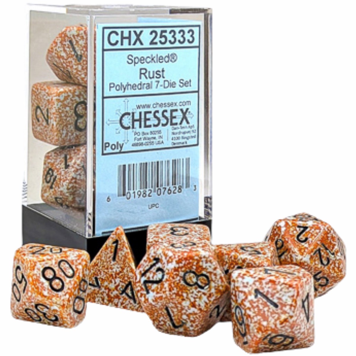 Speckled Dice: Polyhedral (6 Options) - Poly SPK Rust