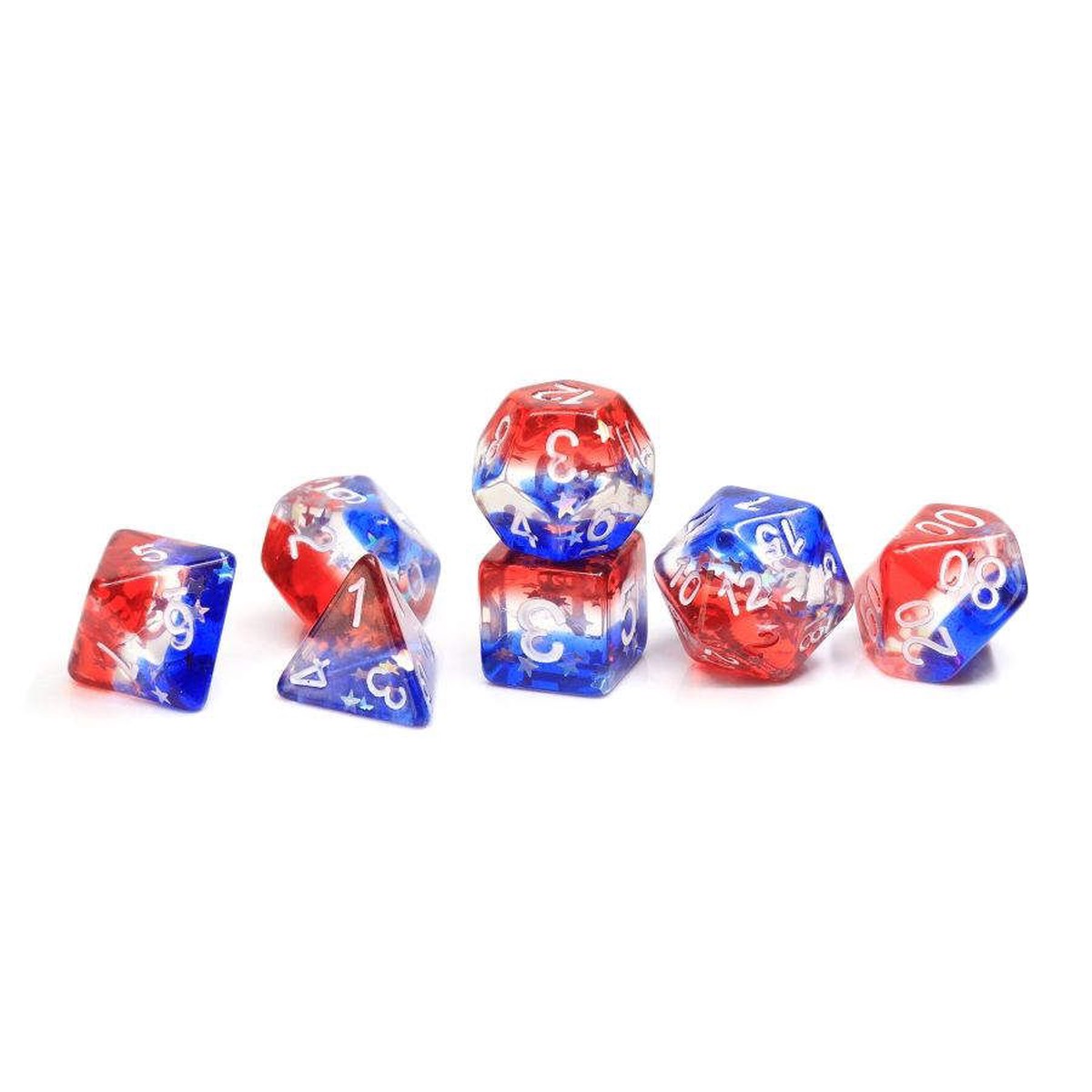 Sirius Dice 7ct Polyhedral Dice Set Star Spangled Banner - 7ct Star Spangled Banner