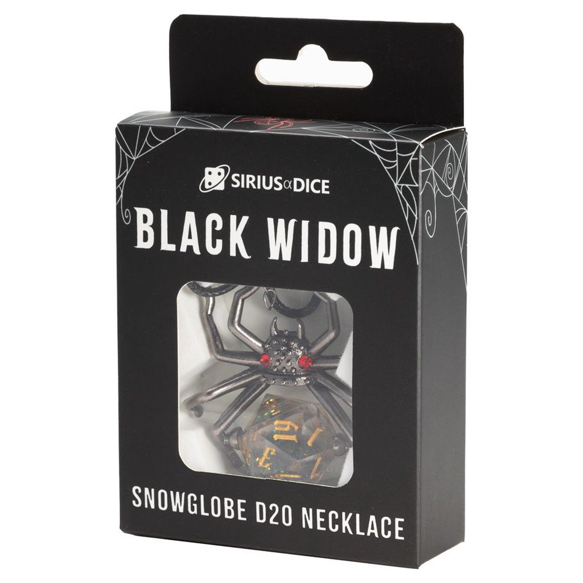 Sirius Dice Black Widow d20 Necklace - Black Widow d20 Necklace