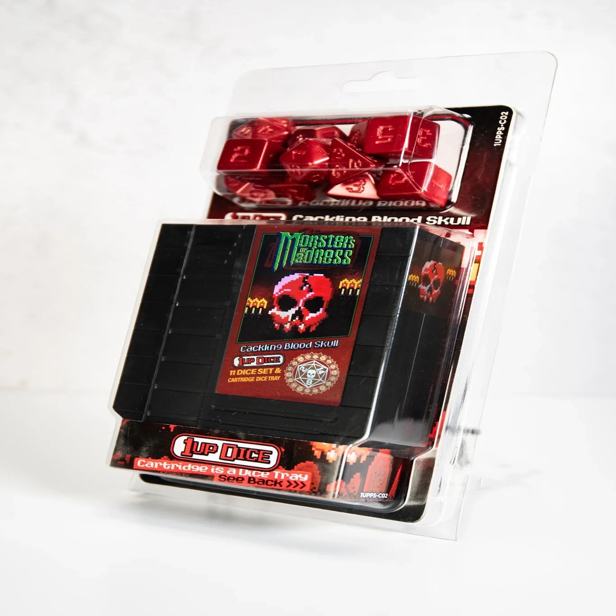 1UP Dice Polyhedral Set: Cackling Blood Skull - 11ct Cackling Blood Skull