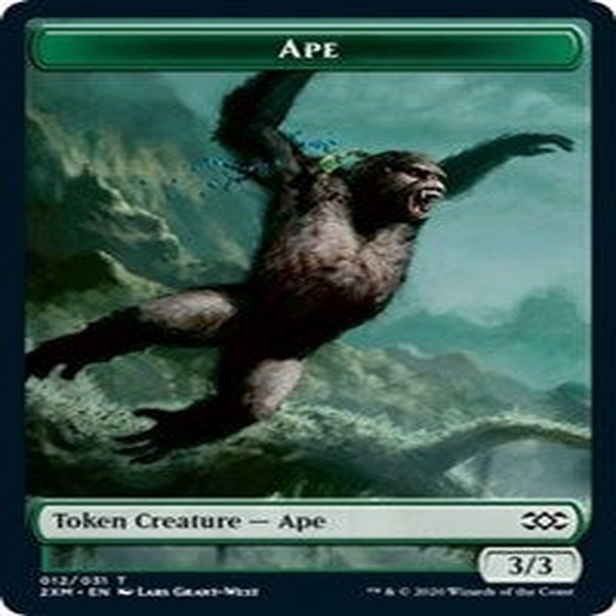 Ape // Golem Double-Sided Token [Double Masters Tokens] - NM Foil