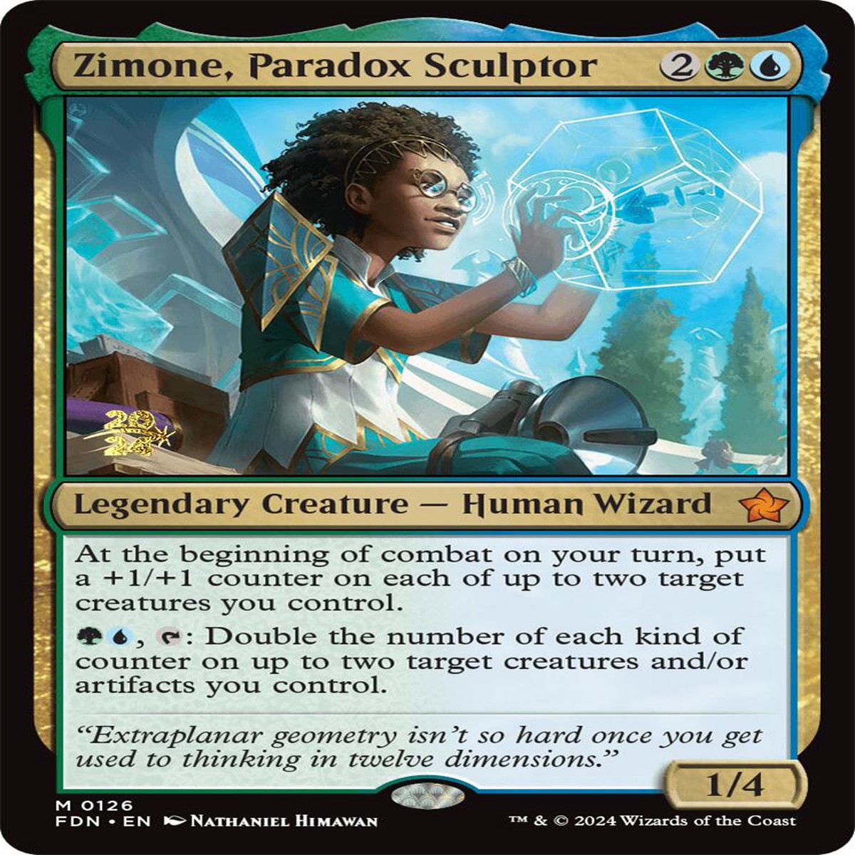 Zimone, Paradox Sculptor [Foundations Prerelease Promos] - Near Mint Foil