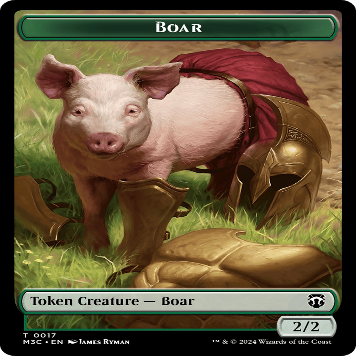 Boar (Ripple Foil) // Forest Dryad Double-Sided Token [Modern Horizons 3 Commander Tokens] – Near Mint/Excellent Foil