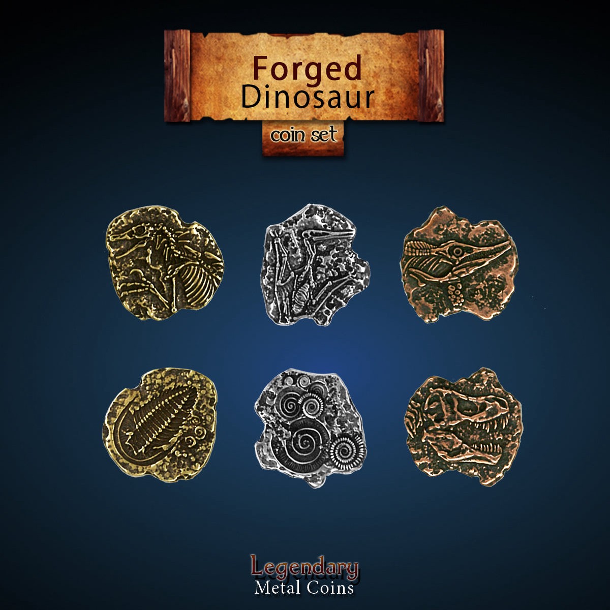 Legendary Metal Coins - Forged Dinosaur (3 options) - Forged Dinosaur Copper