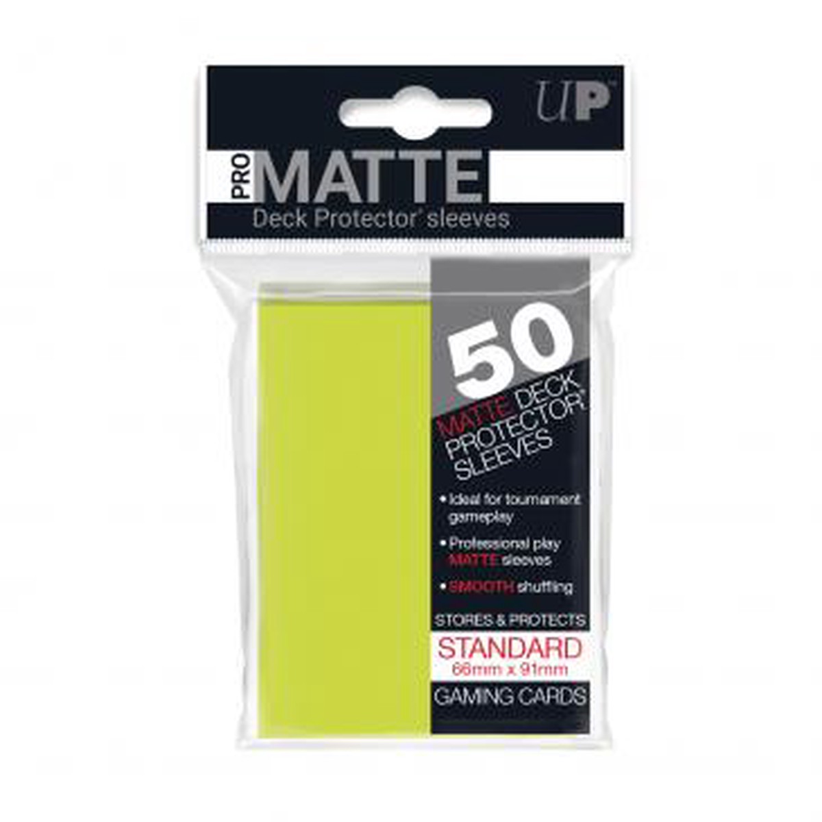 Ultra Pro Standard Card Game Sleeves 50ct Pro-Matte Bright Yellow (84149) – 84149 DP: PM Bright Yellow