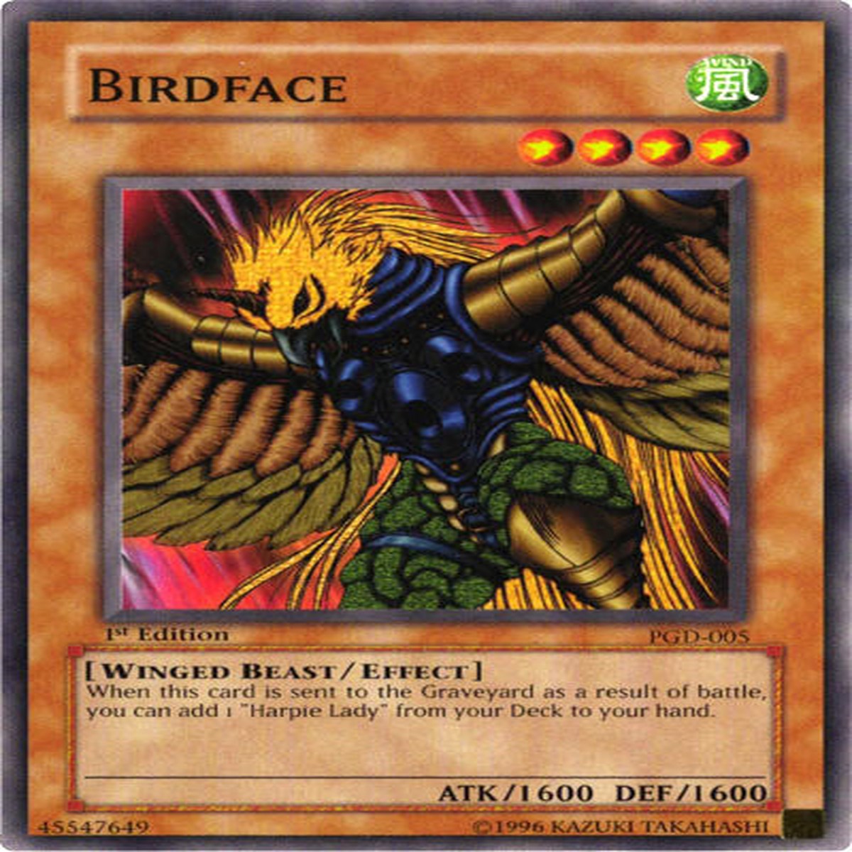 Birdface [PGD-005] Common – NM 1st Edition