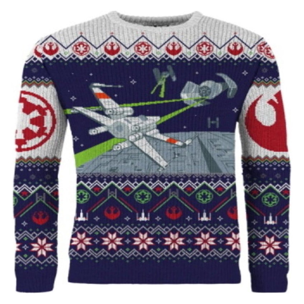 Star Wars Christmas Jumper X-Wing v TIE Fighter - XL