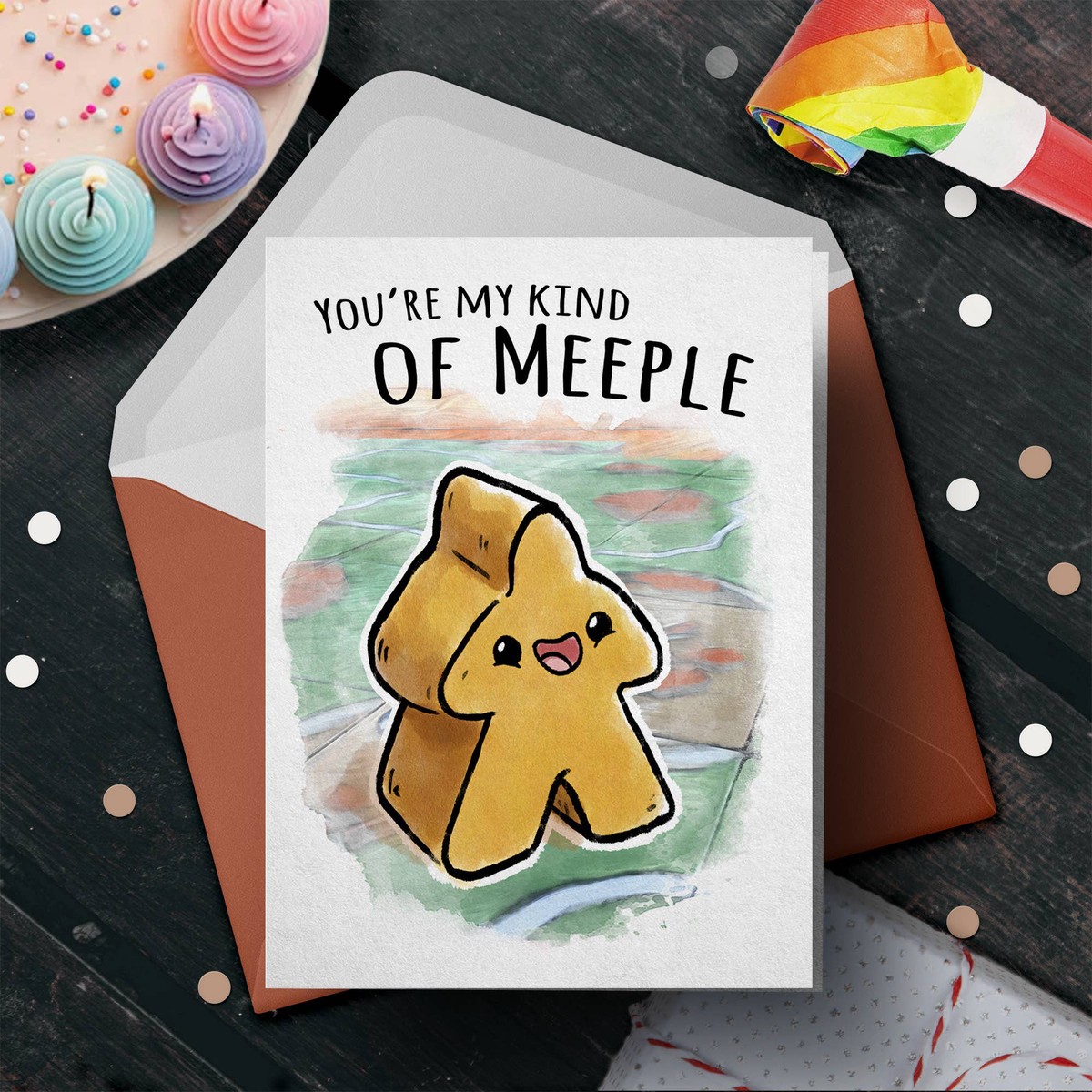 “My Kind of Meeple” Funny Boardgame Nerd Hobby Friend Card