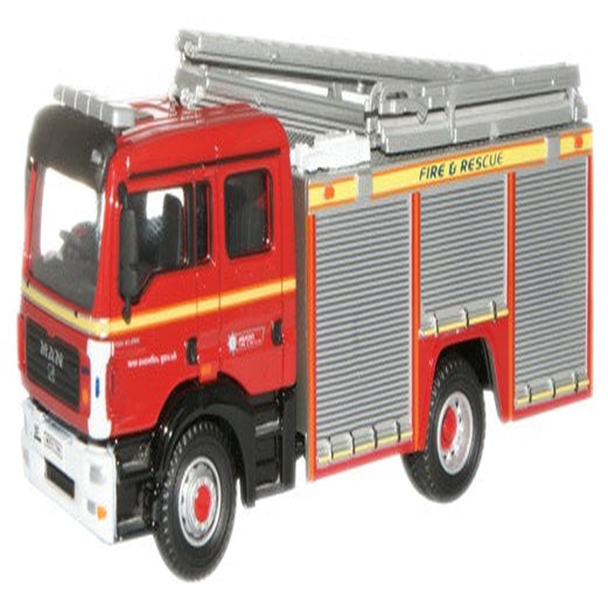Oxford Diecast Avon Fire & Rescue MAN Pump Ladder - 1:76 Scale